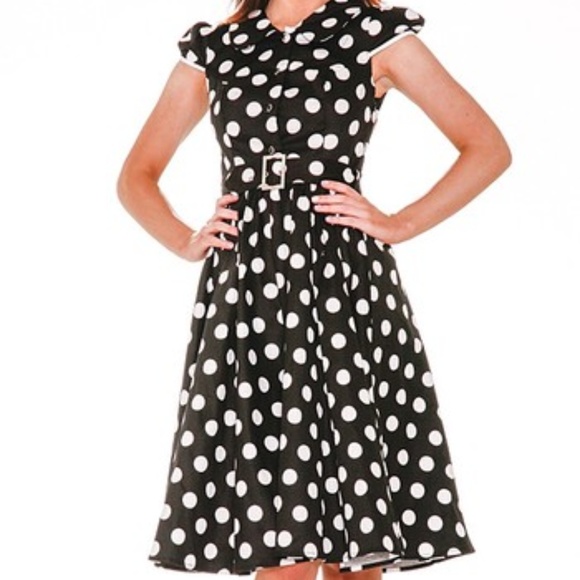 Hearts & Roses Dresses & Skirts - NWT Black & White retro pinup polka dot dress, 6